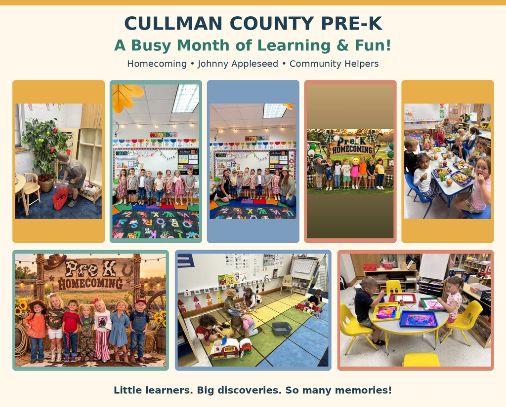 A series of six photos show various activities in a classroom. Activities include a teacher reading, students playing, and a group of children gathered around a table.