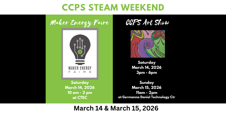 maker energy faire and ccps art show promo graphic 