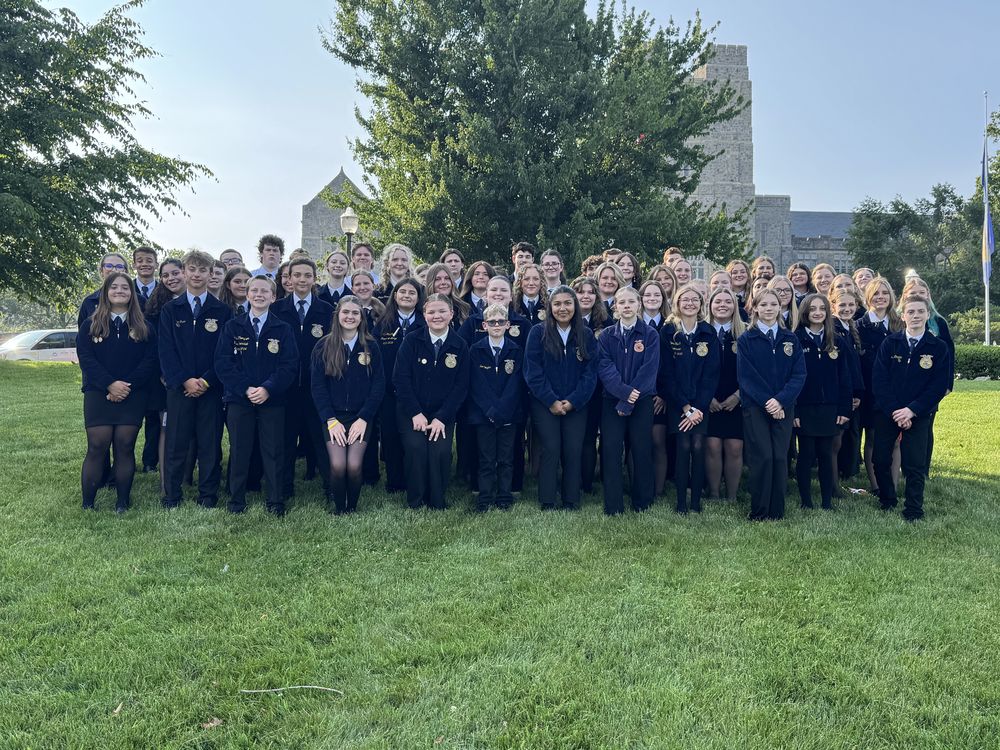 Culpeper County Public Schools FFA members from Eastern View High School, Culpeper County High School, Floyd T. Binns Middle School, and Culpeper Middle School gathered on the Virginia Tech campus during the 99th Virginia FFA State Convention, June 2025