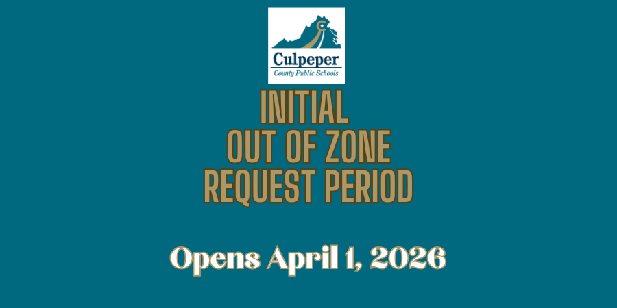 teal graphic with the CCPS logo announcing that the intial out of zone request period opens April  1, 2026
