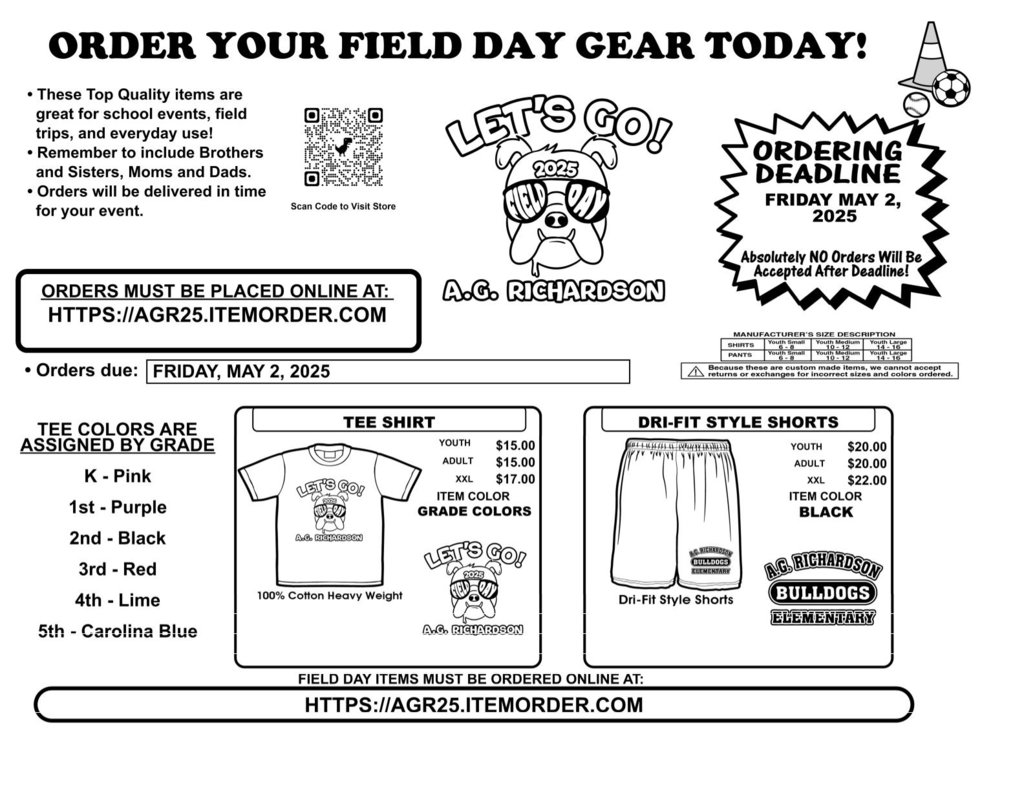 Here's a copy of the field day t-shirt form in case it hasn't made its way to you!