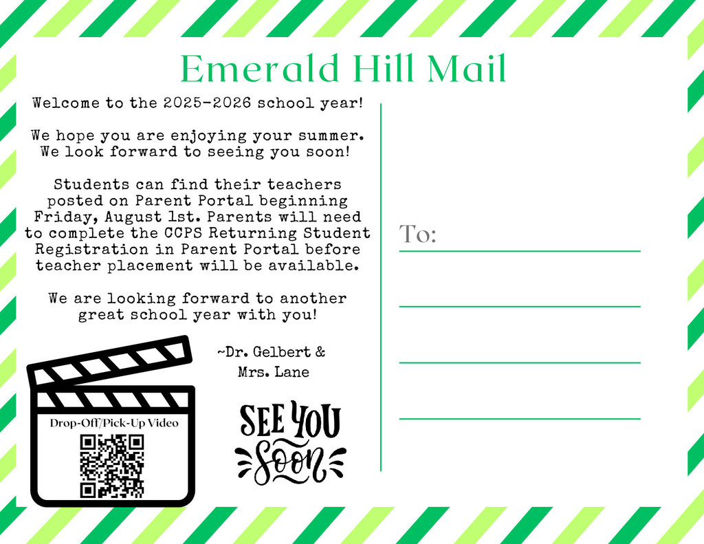 Emerald Hill Mail 2025 - 2026. Featuring cute eagle. All info has been included in the caption.