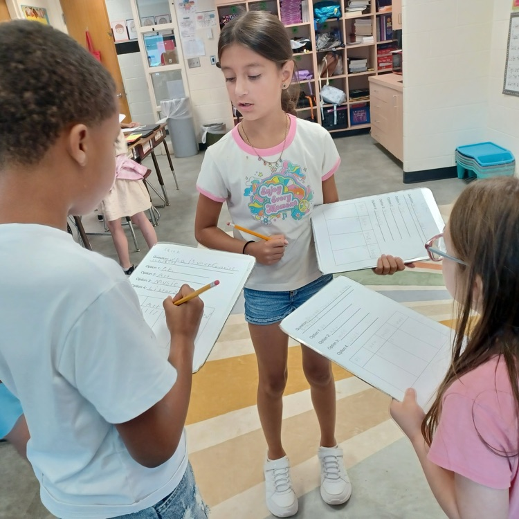 Ms.C's third graders are busy collecting data so they can create their own bar graphs and pictographs.  