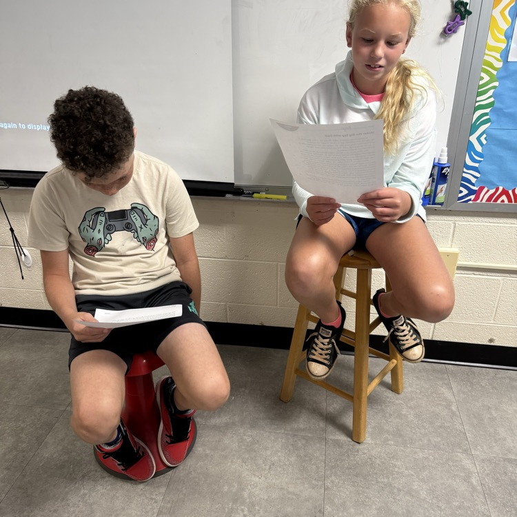 Mrs. Day’s 5th grade class integrating “partner reading” in their daily routine to improve fluency.