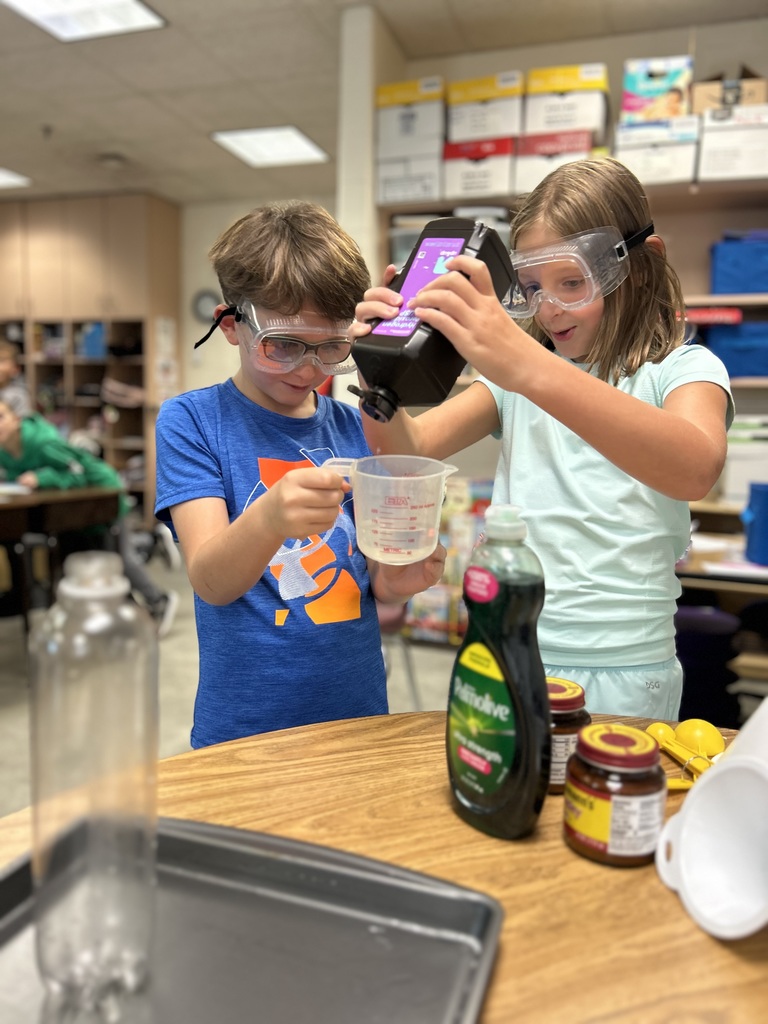 Ms. Ciccarone's class learned about and tested the Scientific Method by predicting and testing how honey interacts with both hot and cold water. Meanwhile, students in Mrs. McFarland's class practiced thinking like a scientist in the  Elephant's Toothpaste experiment.  They learned that variables in an experiment can change the outcome.  Students used different sized bottles, and some left out the dish detergent to see what would happen.