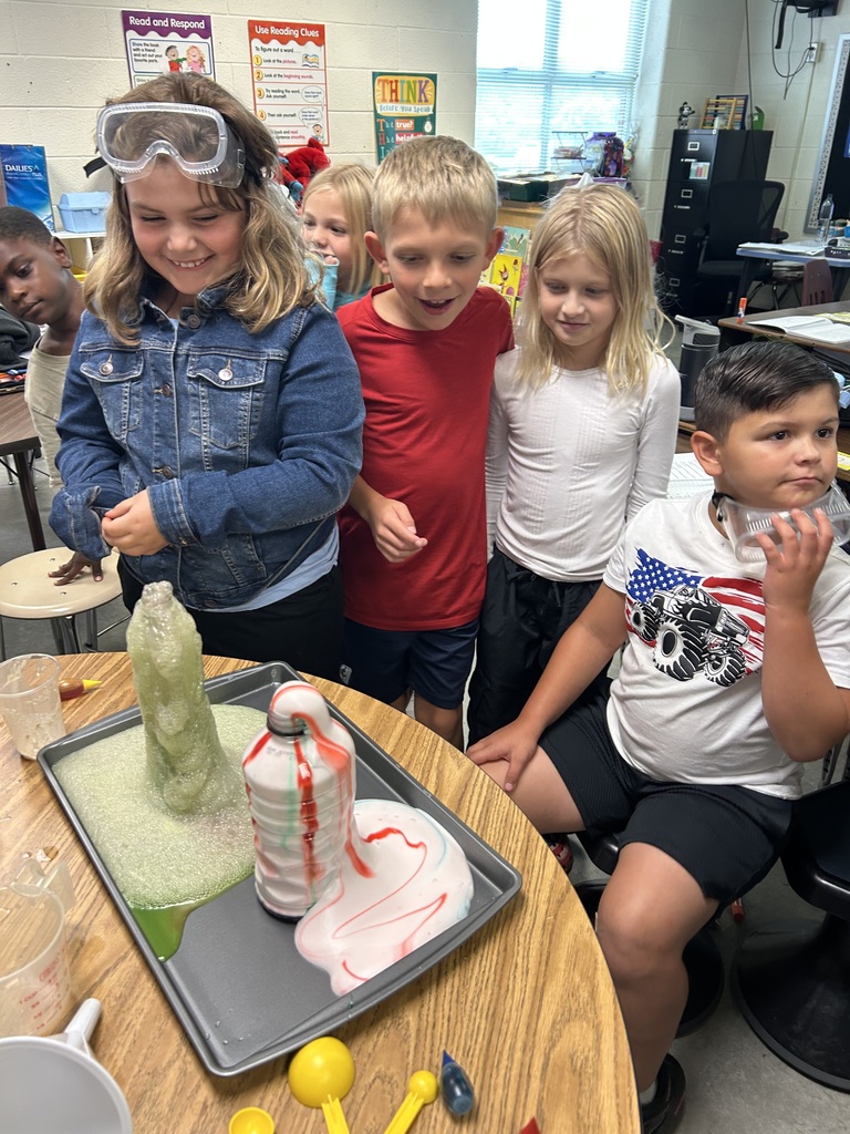 Ms. Ciccarone's class learned about and tested the Scientific Method by predicting and testing how honey interacts with both hot and cold water. Meanwhile, students in Mrs. McFarland's class practiced thinking like a scientist in the  Elephant's Toothpaste experiment.  They learned that variables in an experiment can change the outcome.  Students used different sized bottles, and some left out the dish detergent to see what would happen.