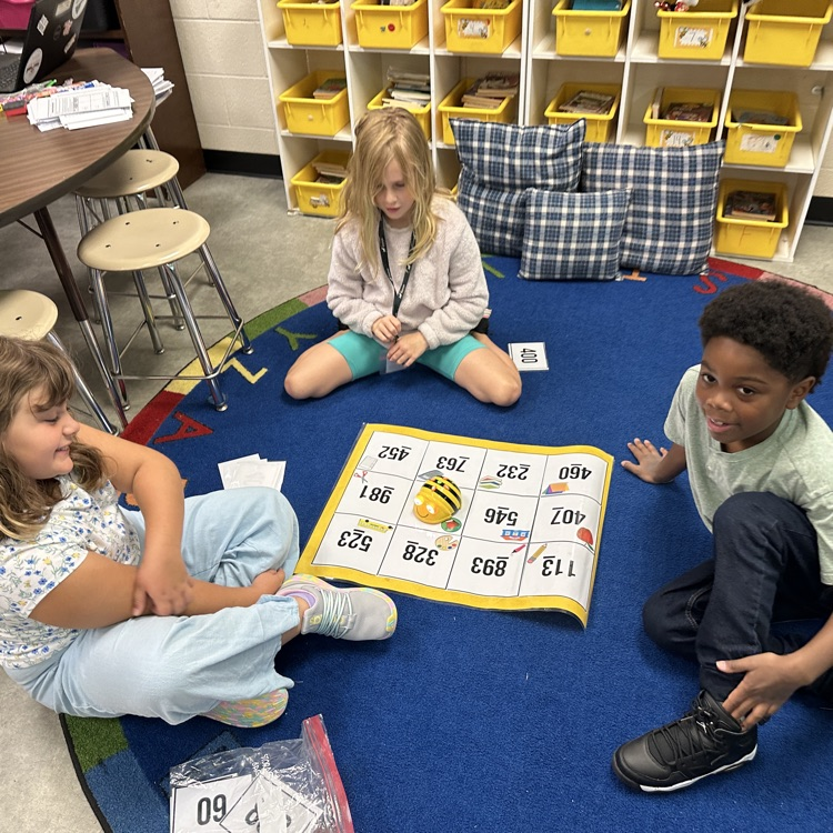 AGR 3rd graders continued working on place value and practicing with bee bots today.  Pictured here are students in Mrs. McFarland's class, who worked very well together as teams.