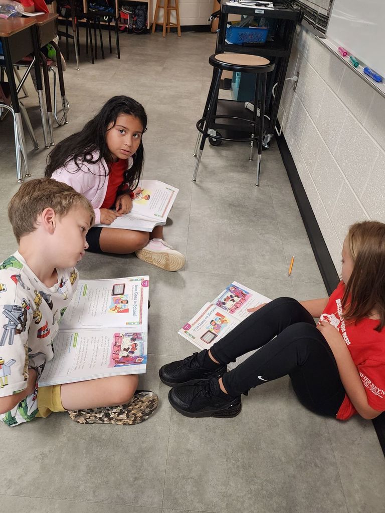 Pictured here, Mrs. Sink's 3rd Graders practiced some partner reading!