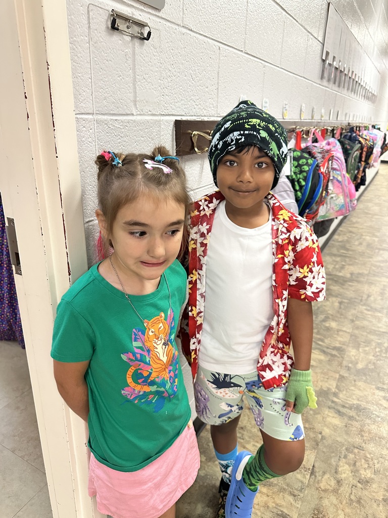 Showing off our wacky Wednesday gear!