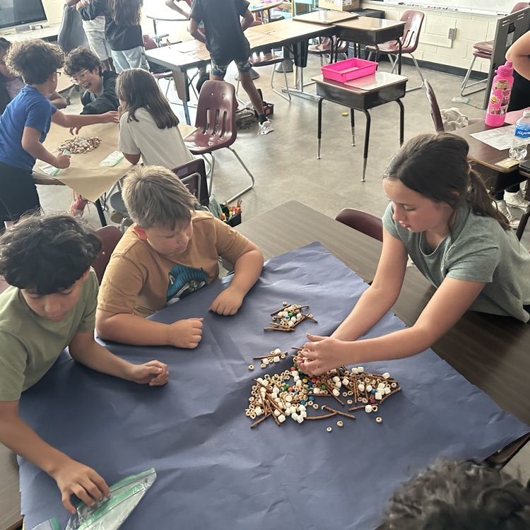 Students in 5th grade used 2 or more substances to create a mixture and were still able to separate them out due to the fact that the substances still kept their original properties (Berger and Sheads classes pictured)