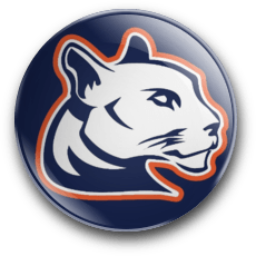 CMS logo featuring bold white block letters outlined in orange above the head of a cougar, outlined in orange, on a dark blue background.