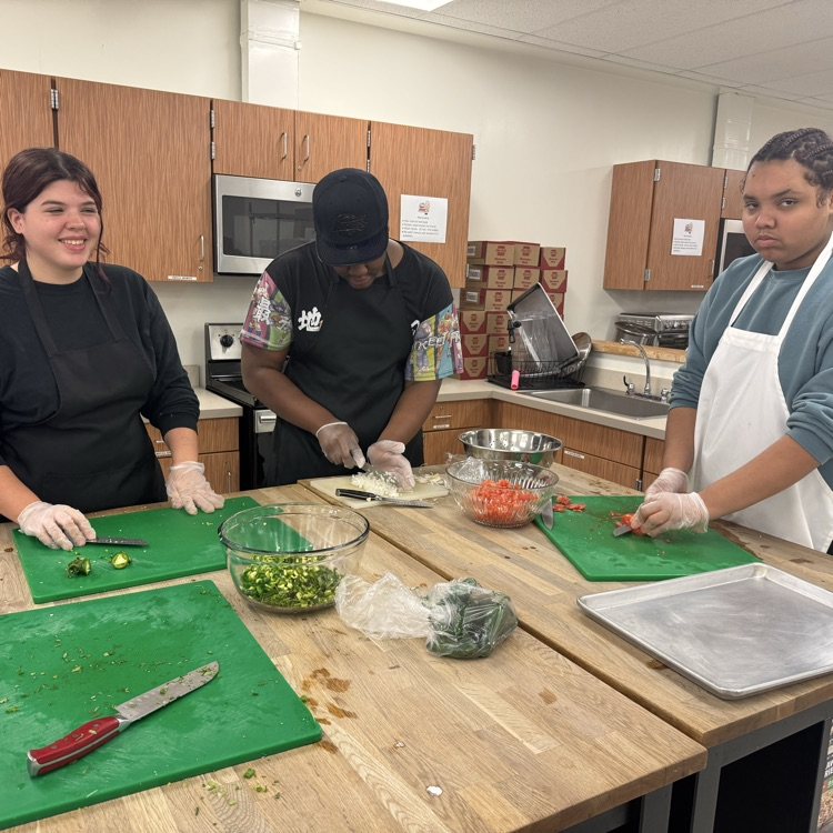 Mrs. Fraizer‘s Nutrition and Wellness class made tacos for the staff of our Family Resource Center today. #ForksUp #BDP #BetterEveryDay