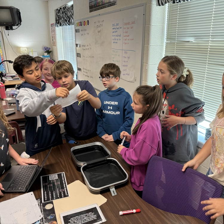 AGR fifth graders worked this week on a math break out covering the order of operations prime and composite numbers and multi step word problems.  Pictured here is Mrs. Day's class.  So far the success rate has been 100%.!