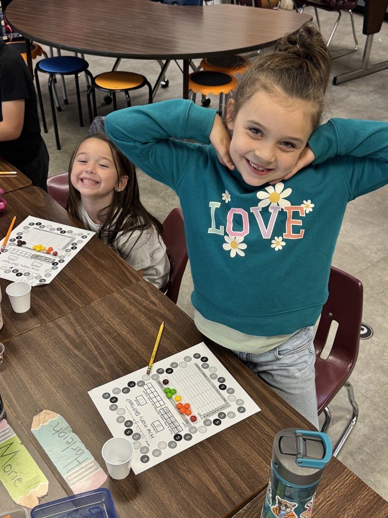 Mrs. Childress’ 1st class practiced their estimation skills today by guessing how many Skittles were in their cups. After estimating, students used tally marks and graphs to record and display their results. The best part—after all that math—they got to enjoy their colorful (and tasty!) treat!