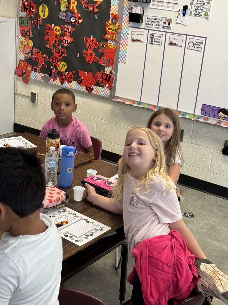 Mrs. Childress’ 1st class practiced their estimation skills today by guessing how many Skittles were in their cups. After estimating, students used tally marks and graphs to record and display their results. The best part—after all that math—they got to enjoy their colorful (and tasty!) treat!