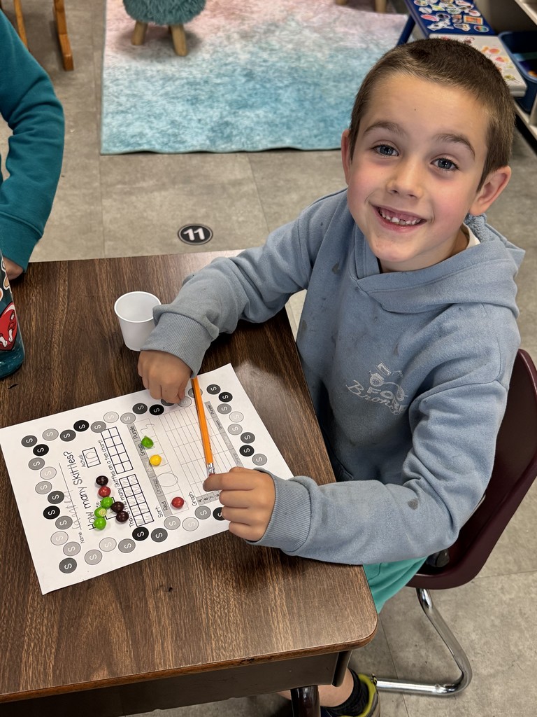 Mrs. Childress’ 1st class practiced their estimation skills today by guessing how many Skittles were in their cups. After estimating, students used tally marks and graphs to record and display their results. The best part—after all that math—they got to enjoy their colorful (and tasty!) treat!