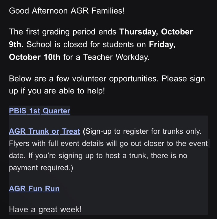 Here is today's Robo call - if you have any questions please call the office at 540-825-0616.
