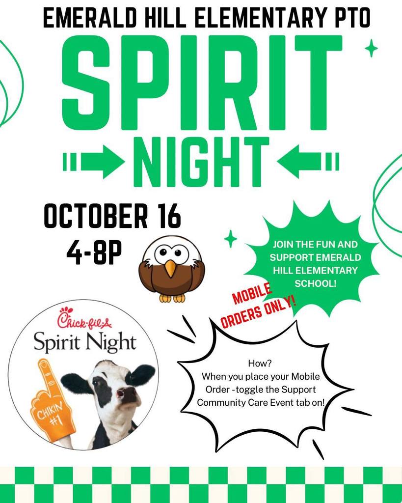 Emerald Hill PTO Spirit Night at Chickfila