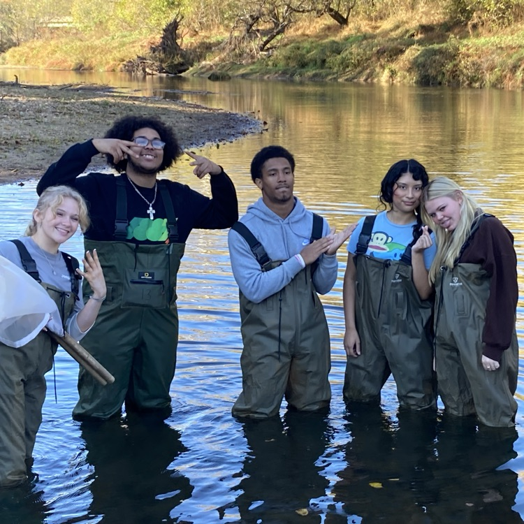Our Ecology students testing river health with Friends of the Rappahannock.