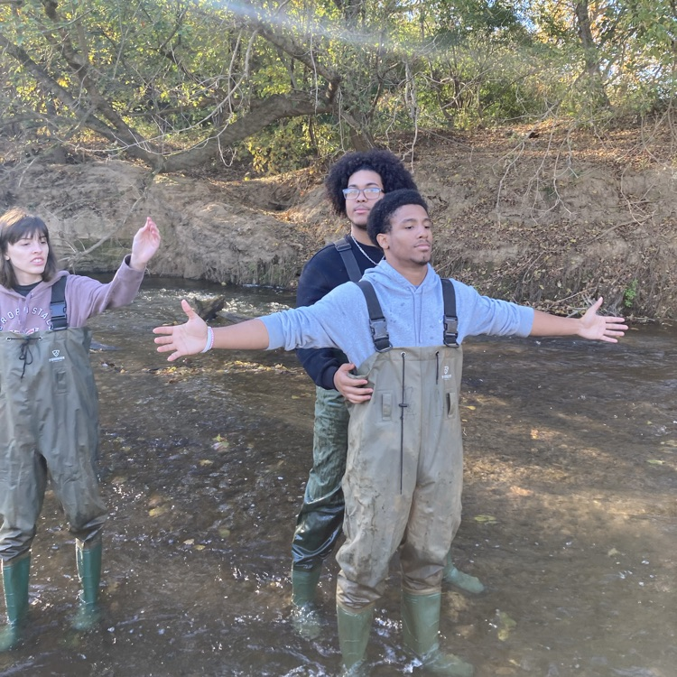 Our Ecology students testing river health with Friends of the Rappahannock.
