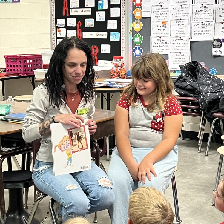 pictured our Mrs. McFarlane‘s class having two visitors join her class at the end of last  week