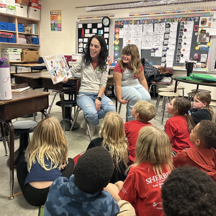 pictured our Mrs. McFarlane‘s class having two visitors join her class at the end of last  week