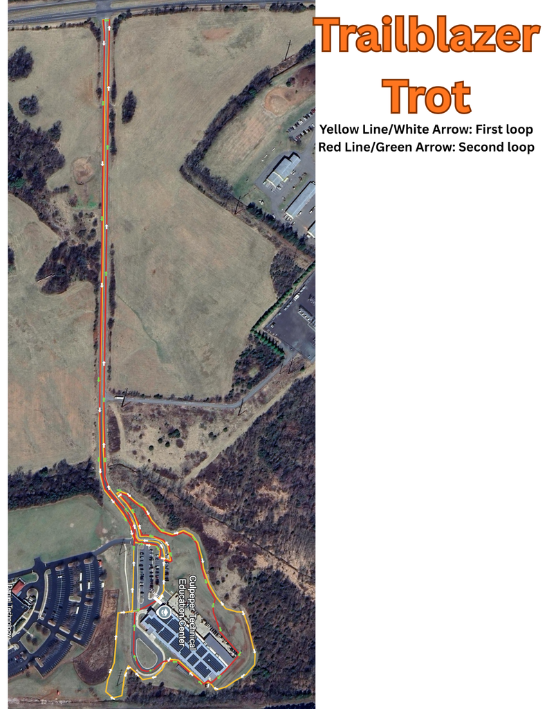 course map for the trailblazer trot at ctec