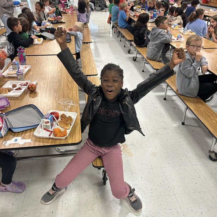 pictured here our students enjoying two different activities - donuts, insider at lunch and a glow party in the afternoon
