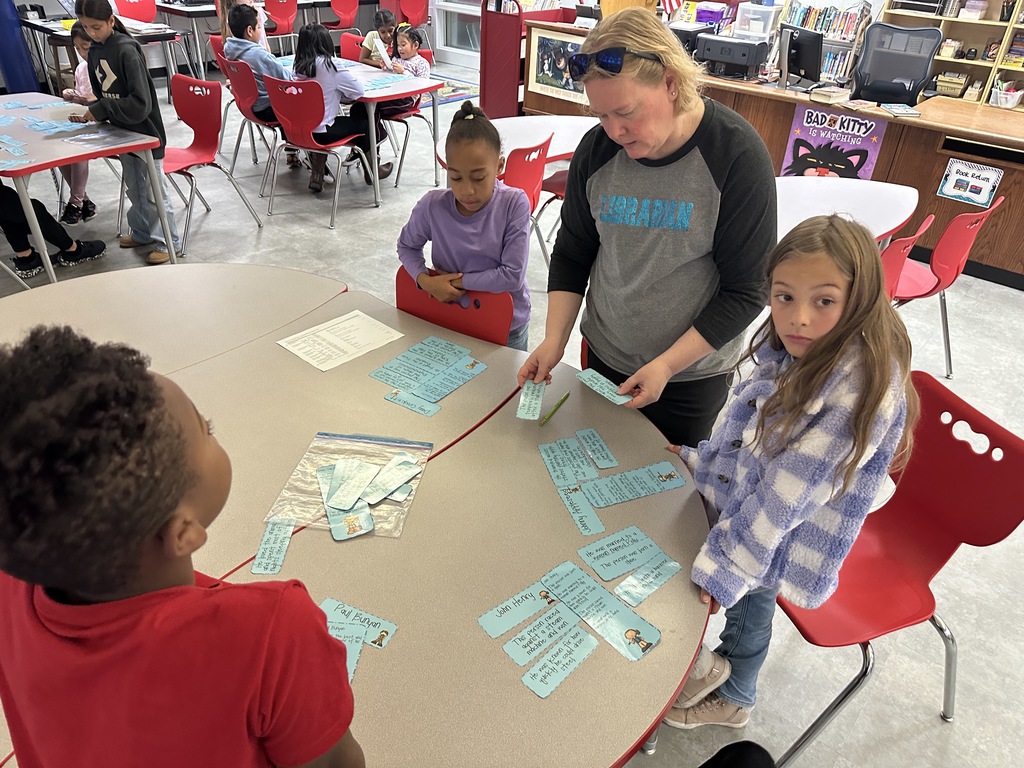 Pictured here are students in library doing an introduction to tall tales - be sure to ask your children this week about what they did in library!