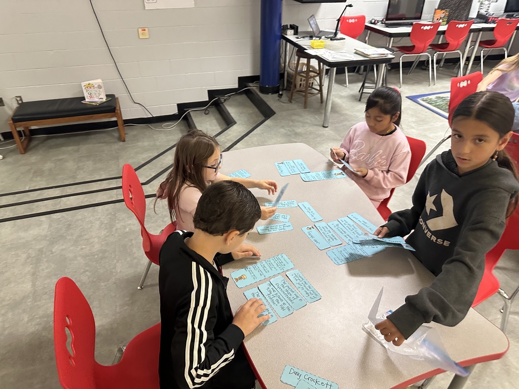 Pictured here are students in library doing an introduction to tall tales - be sure to ask your children this week about what they did in library!