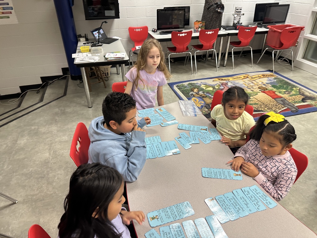 Pictured here are students in library doing an introduction to tall tales - be sure to ask your children this week about what they did in library!