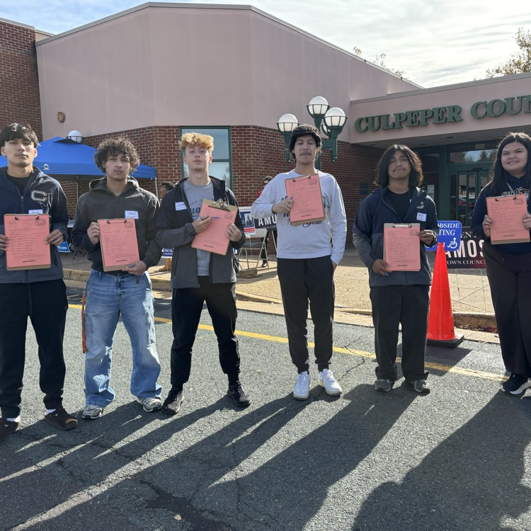 Mrs. Elkins and Mr. Eisenhower spent the day at the Culpeper County Public Library conducting an exit poll with students from the CCHS AP Statistics class!