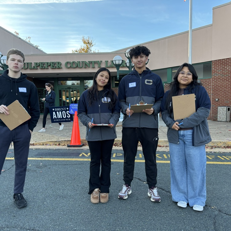 Mrs. Elkins and Mr. Eisenhower spent the day at the Culpeper County Public Library conducting an exit poll with students from the CCHS AP Statistics class!