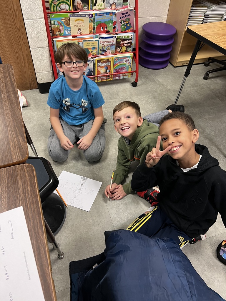 This week, Mrs. McFarland's 3rd Graders read the book "Divide and Ride" and learned about how carnival ride operators use division to know how many people can ride each ride. Students worked in small groups to create their own carnival ride, and wrote the math fact to show what they understood about division!