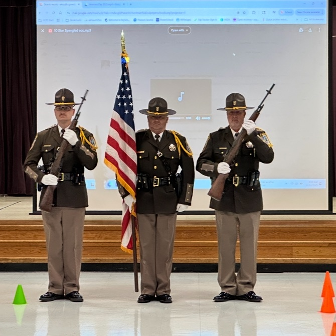 CSO color guard during Veterans Day ceremony 