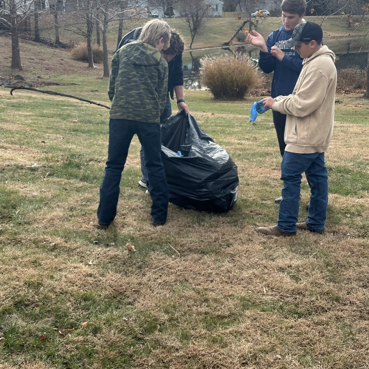 Our fishing club had a day of service picking up trash around a local pond. Well done Blue Devils! #BetterEveryDay