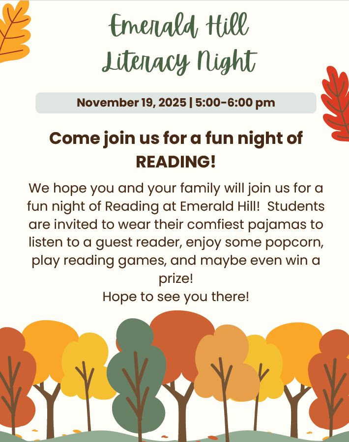 lilteracy night nov 19th 5 to 6