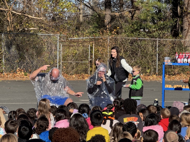Mr. Slezak and Mrs. Hokanson ready to be made into a Sundae