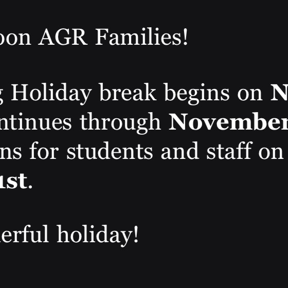 Today's robo call.  Happy Thanksgiving!