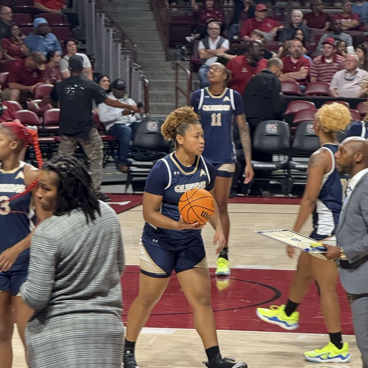 CCHS class of 2025, Kelley Hutcherson (number 9) is playing against #2 ranked University of South Carolina. Kelley is living her dream of playing division 1 basketball and studying sports management at Queen College. 