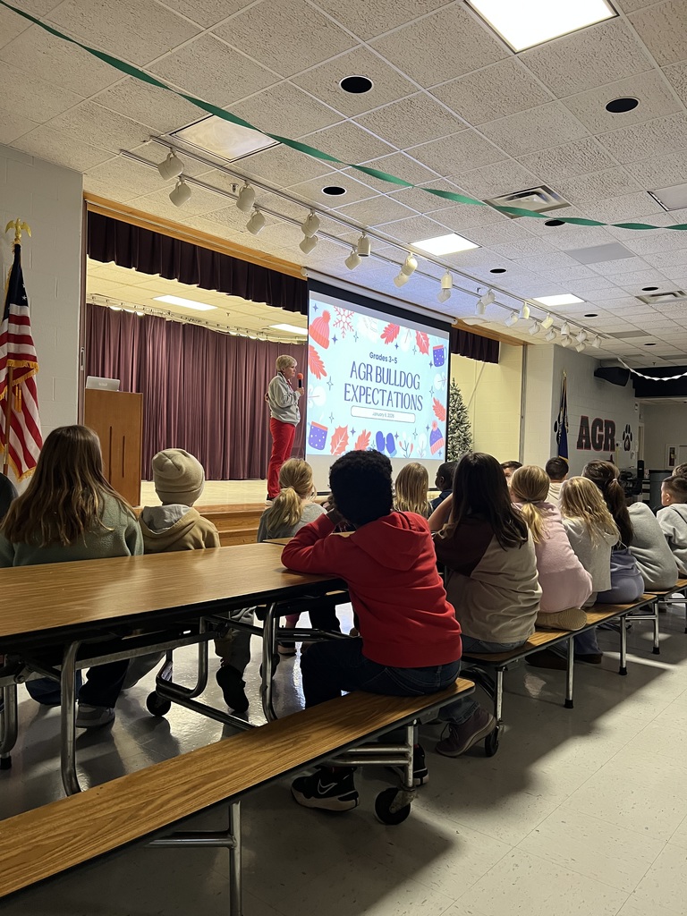 Starting 2026 on the right foot - pictured here are AGR 3rd Graders listening to Mrs. Dabney and Mrs. Hoy about expectations to be the best Bulldog they can be for the remainder of this year.  Each grade level met with our admin today to discuss and take away ideas on showing their Bulldog Pride!