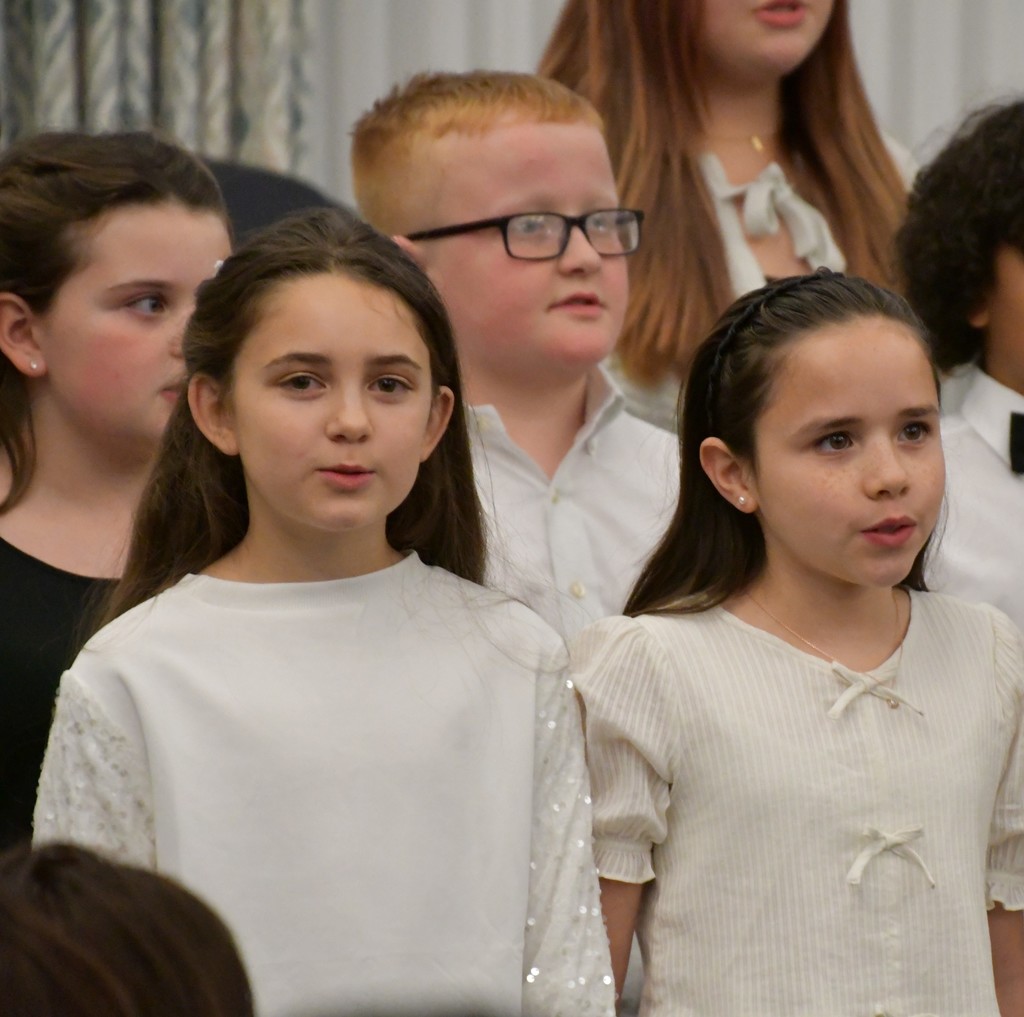 young students singing