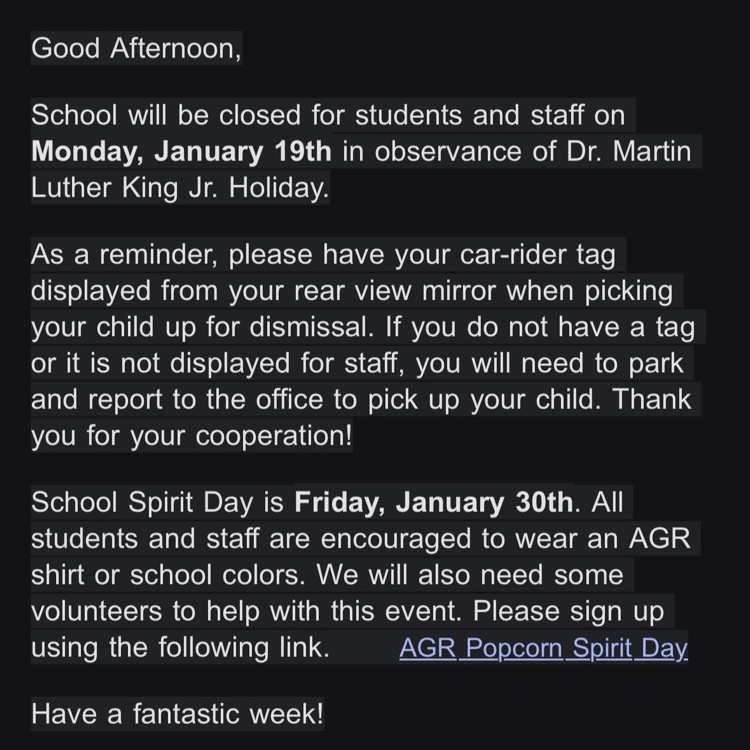 Here's the robo call of this week's happenings .  please call (540) 825-0616 for questions.