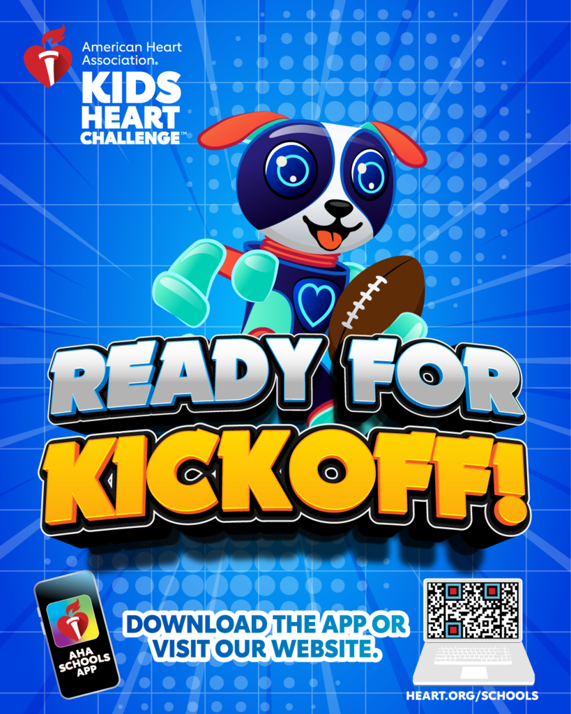 American Heart Association Kids Heart Challenge Kids Heart Challenge Ready for kickoff! Download the app or visit our website. Heart.org/schools AHA Schools app instagram