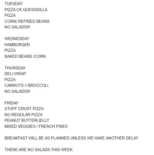 Lunches for this week