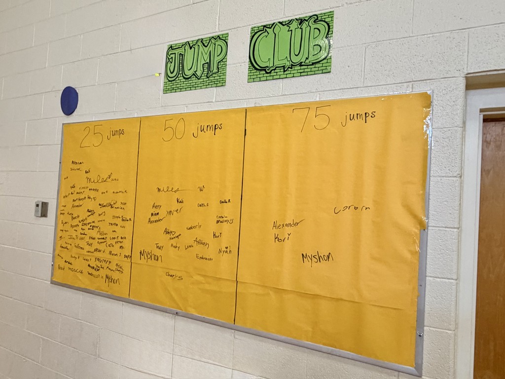Our “Jump Club”  fro Grades 3-5 is underway… part of our Kids Heart Challenge. 