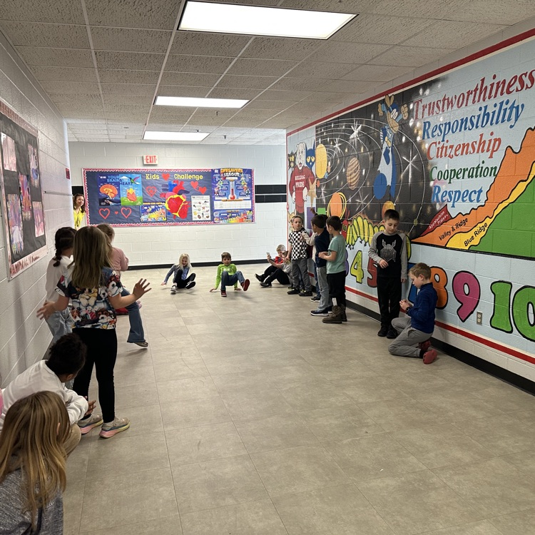 Unlike the Winter Olympics in Italy, weather has kept our students inside.  Not to worry, though Mrs. Aylor's second graders did some Olympic activities in the hall today!