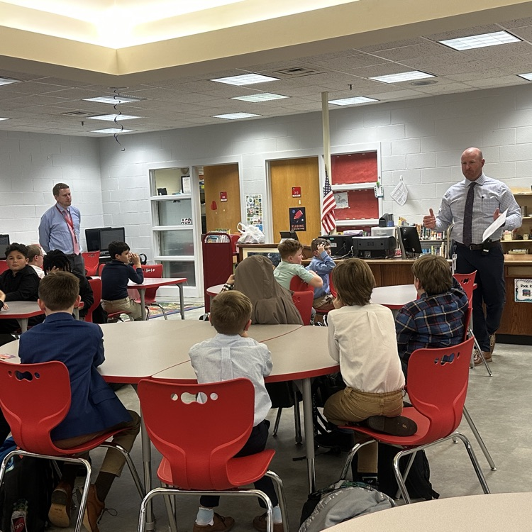 Mr. Keith Slezak, Assistant Principal at Pearl Sample Elementary School, visited BAM this afternoon to discuss dress etiquette and tying a tie.  Thanks to our first guest speaker this year! 