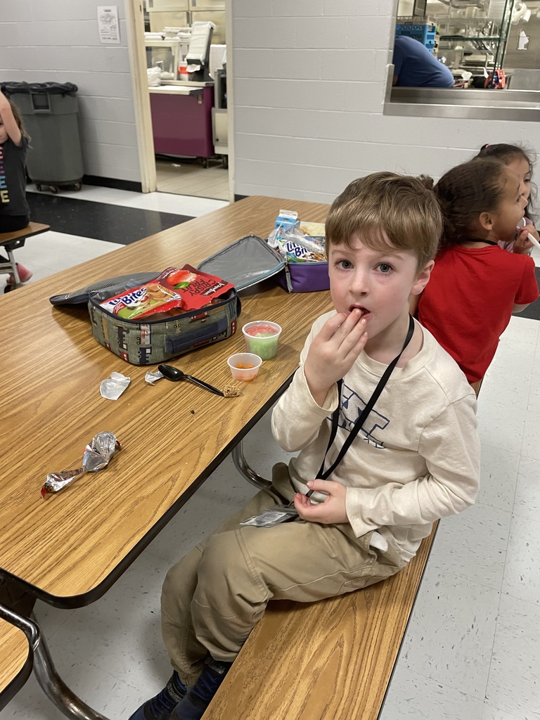 1st Graders are pictured here trying the Harvest of the Month, butternut squash, during lunch!  Thanks to the AGR cafeteria staff (and CCPS Food Services) for always providing healthy and tasty snacks for our students.