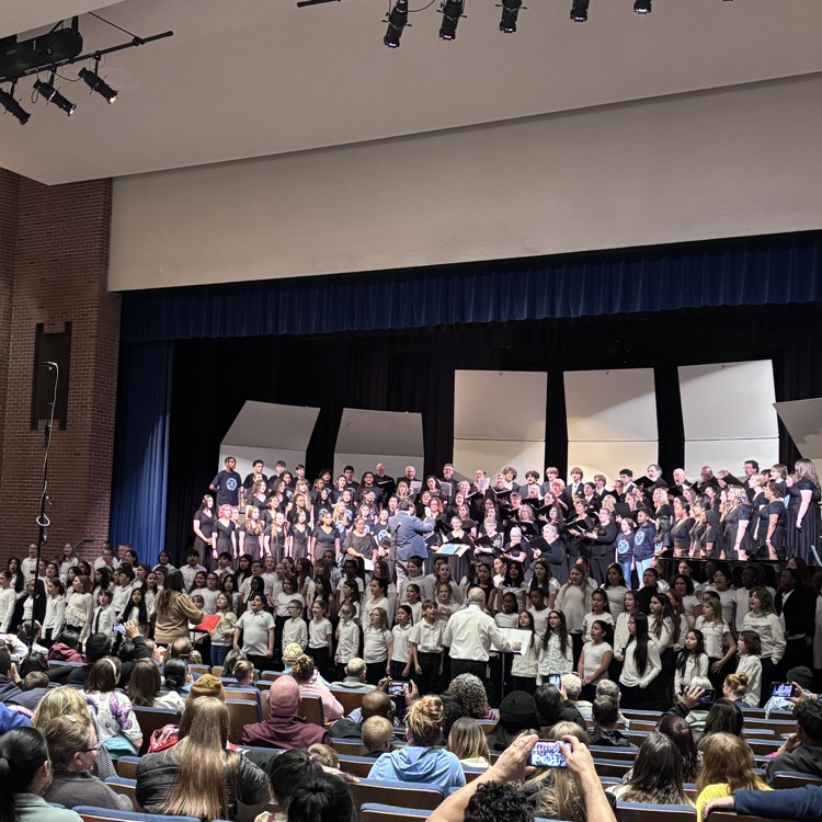 We had a great pyramid concert tonight with students from elementary, middle, and high school choirs. It was wonderful to do a combined song with all of the students and the Blue Ridge Chorale. 